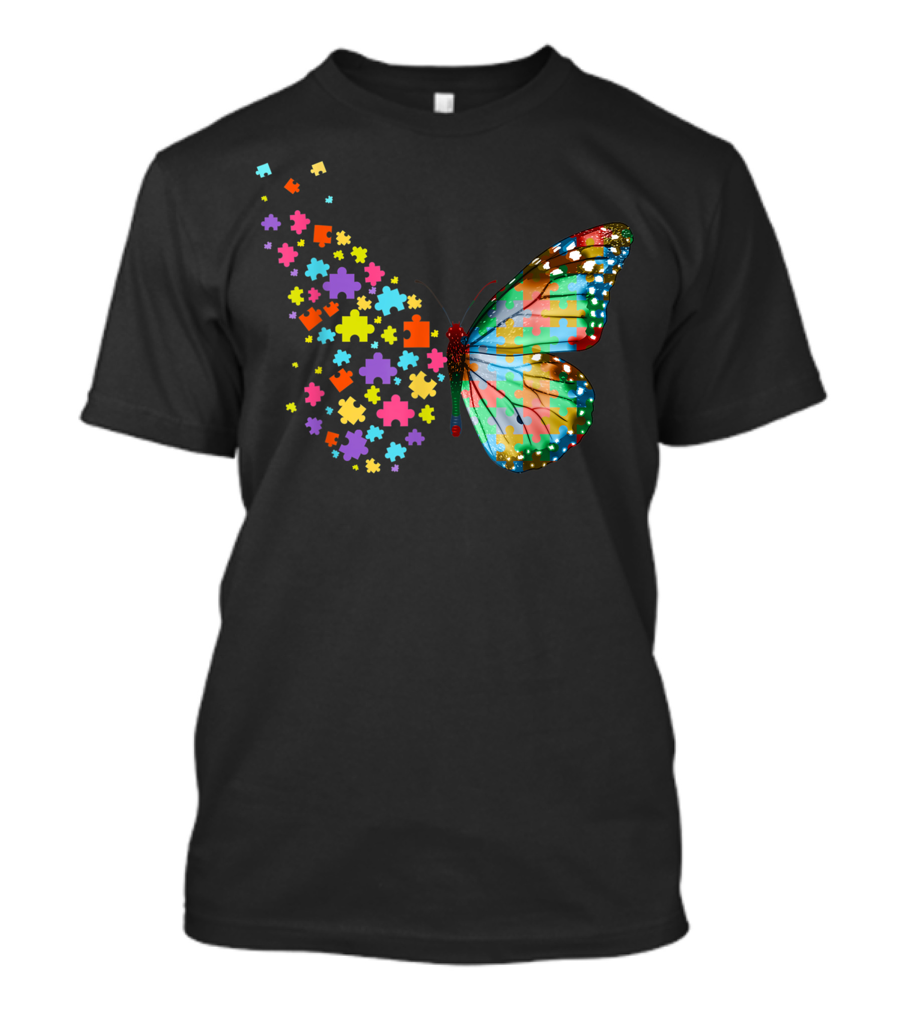 Autism Awareness Butterfly Peace Lover Puzzle Pieces T-Shirt