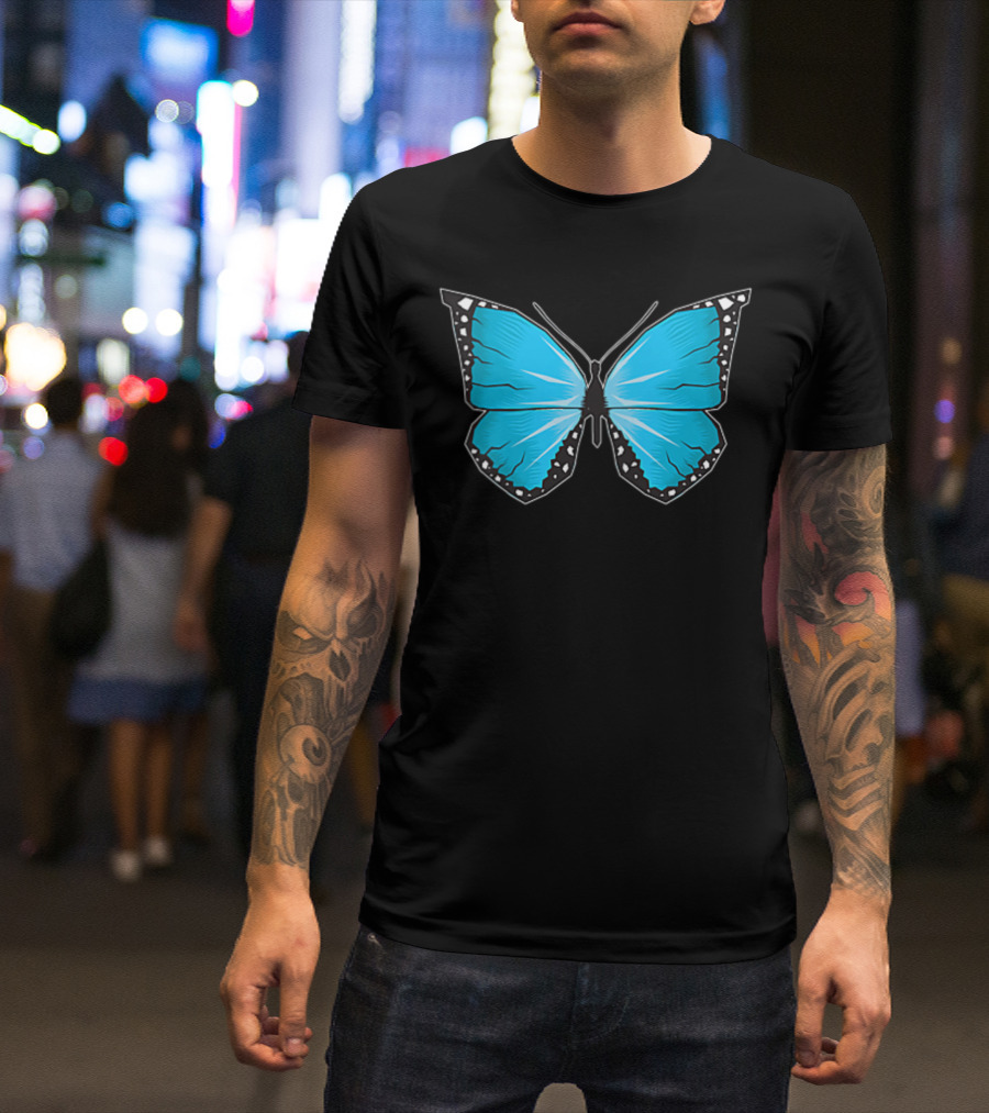 Blue Butterfly Soft Grunge Girls Aesthetic Clothing T-Shirt