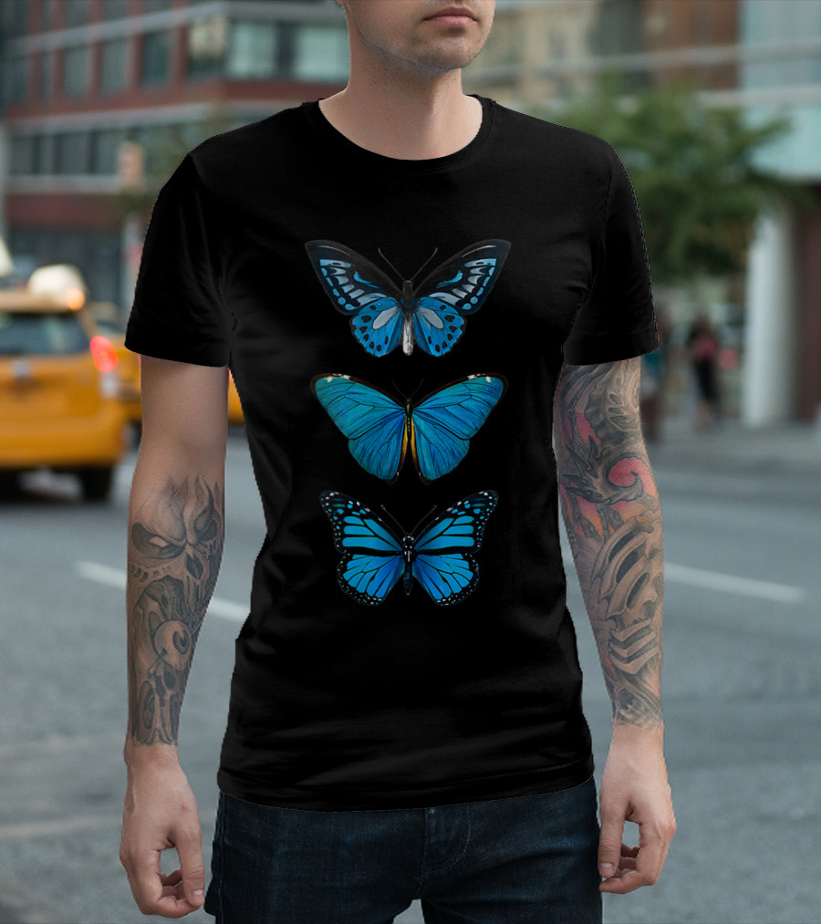Blue Butterfly Soft Aesthetic Cute Butterflies T-Shirt
