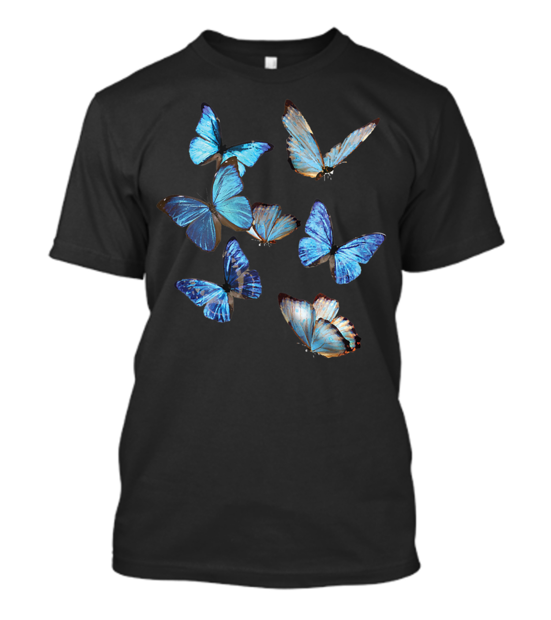 Blue Morpho Butterfly Swarm Lepidoptera Entomology Nature T-Shirt