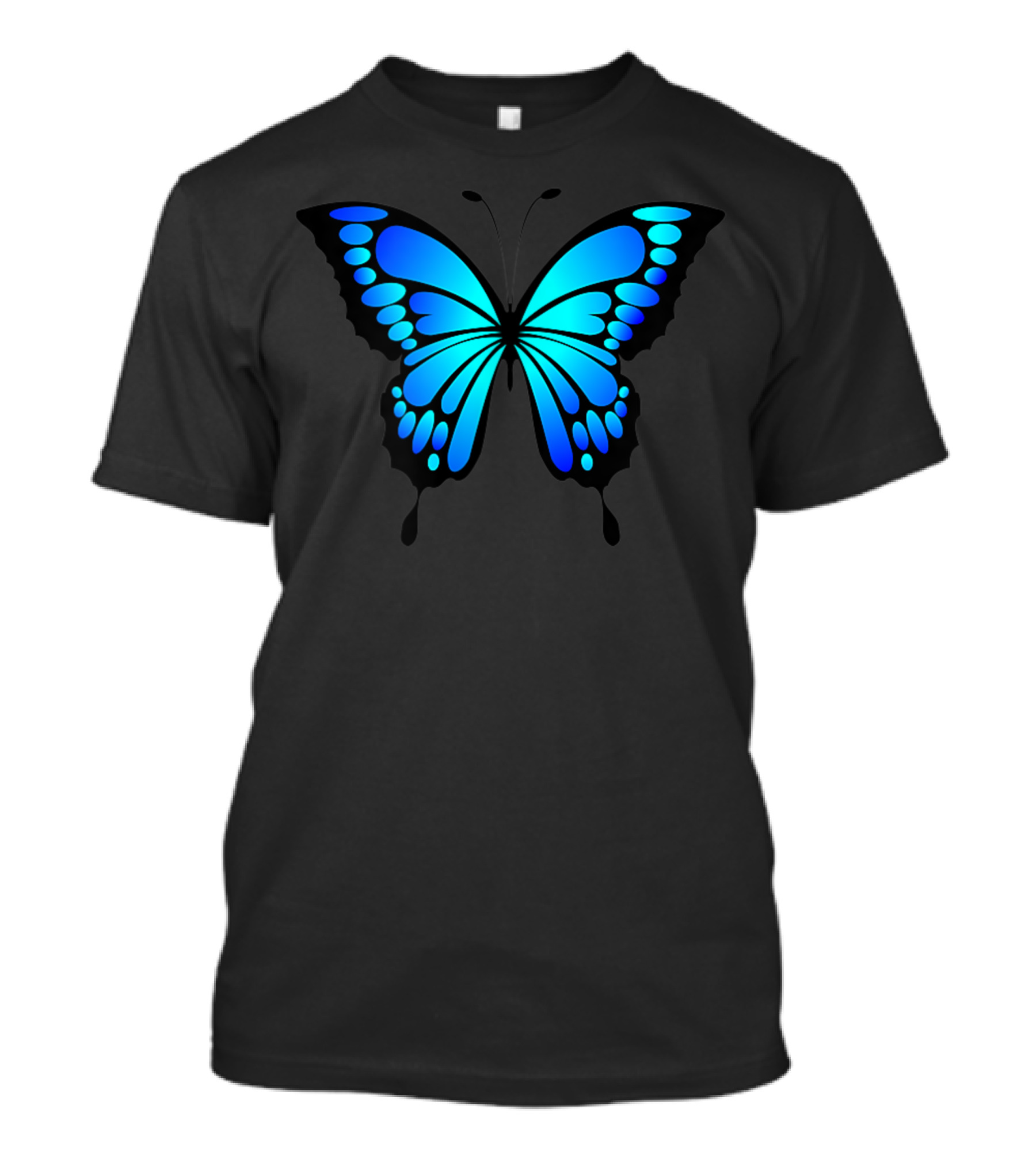 Butterfly Aesthetic Blue Neon Soft Grunge T-Shirt