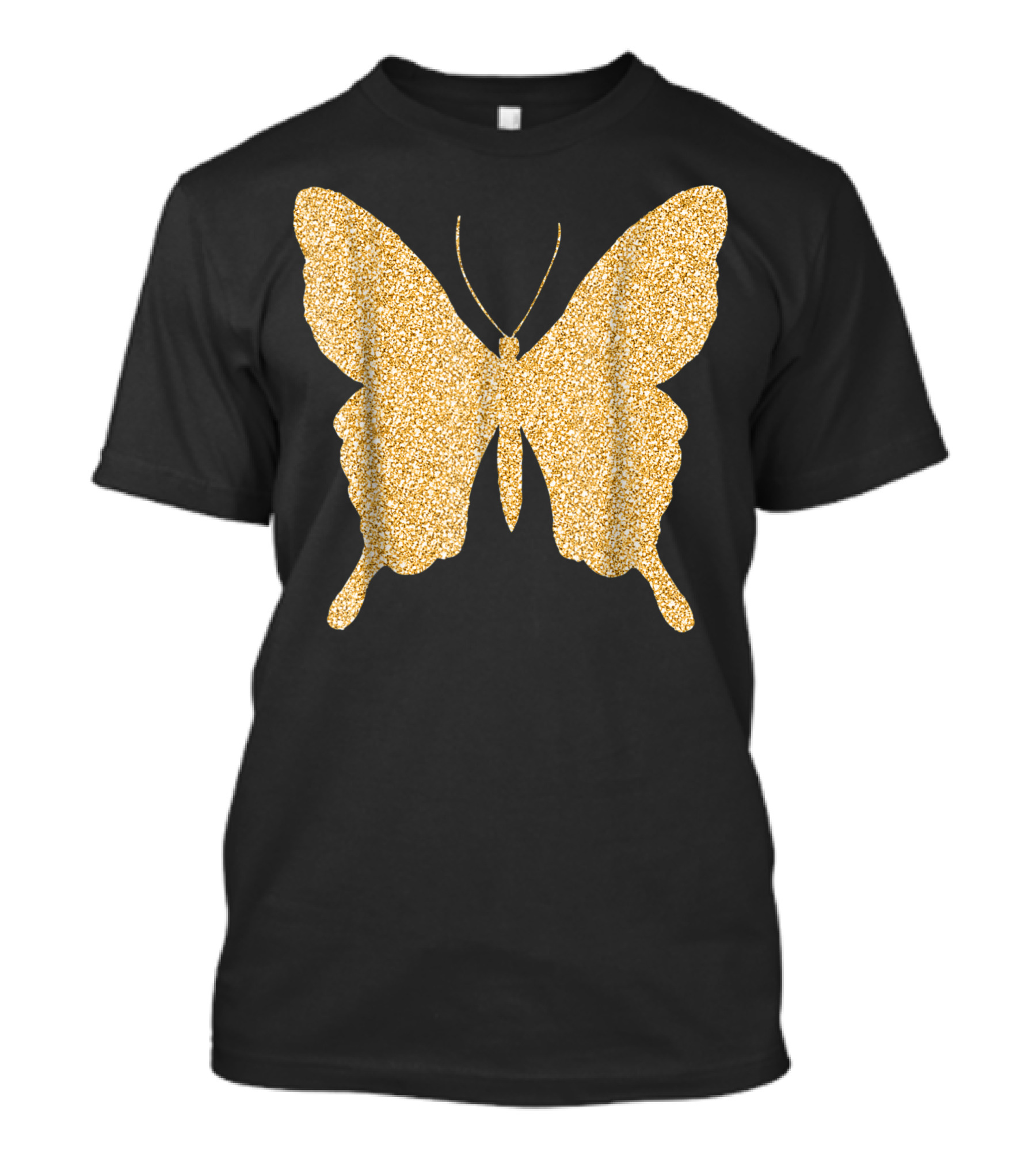 Butterfly Gold Glitter Bling Butterfly Lover Sparkle T-Shirt