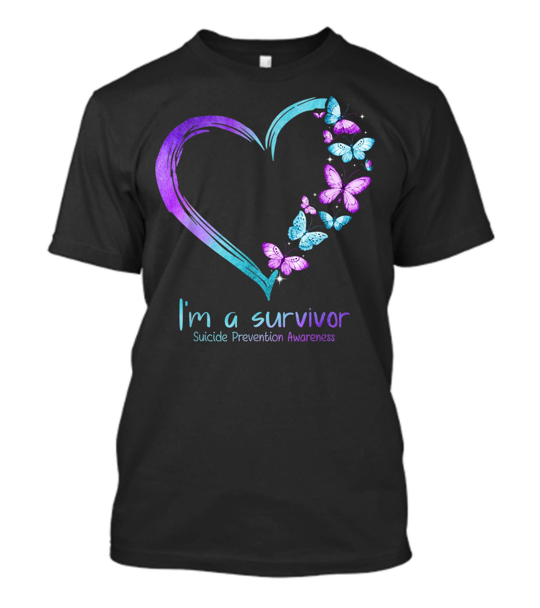 I'm A Survivor Butterfly Heart Suicide Prevention Awareness T-Shirt