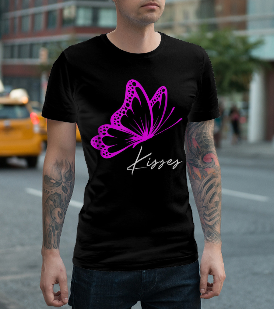 Butterfly Kisses Fun Pink Butterfly Kiss T-Shirt