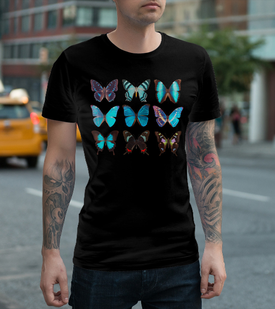 Butterfly Lover Colorful Butterflies Entomologist Science Collection T-Shirt