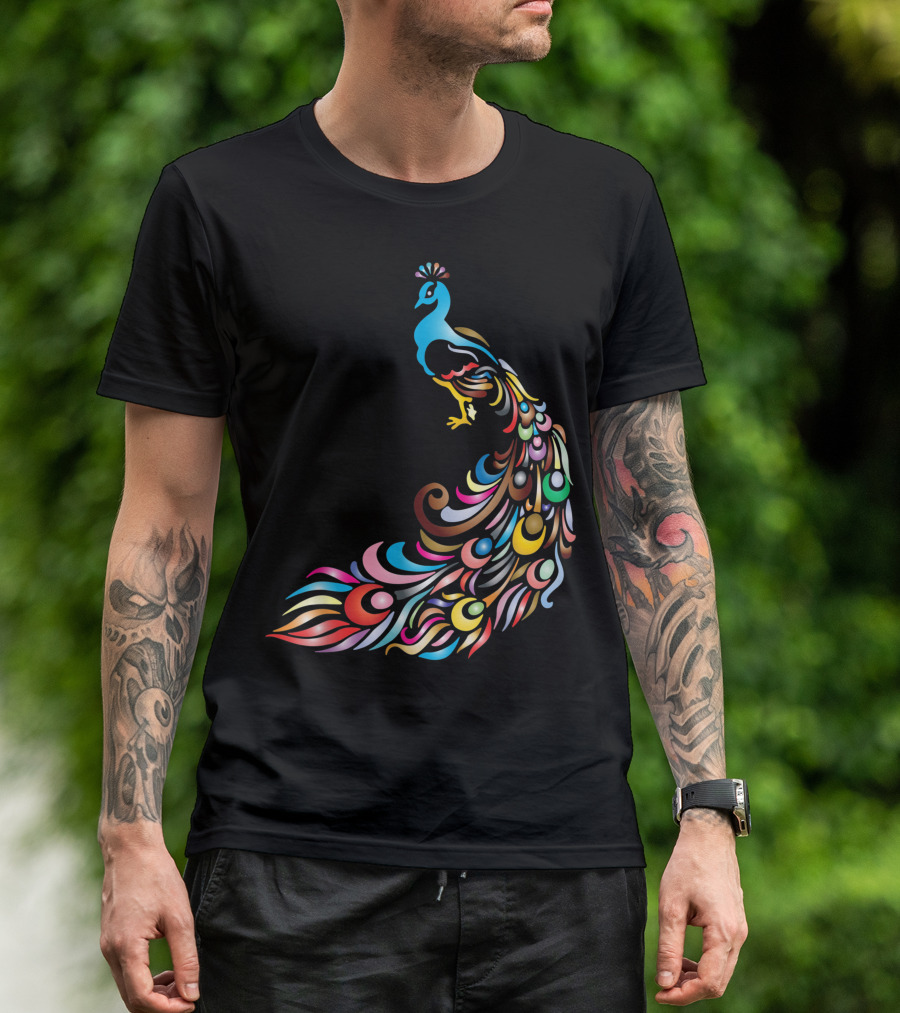 Vibrant Colorful Peacock For Parties And Bird Lovers T-Shirt
