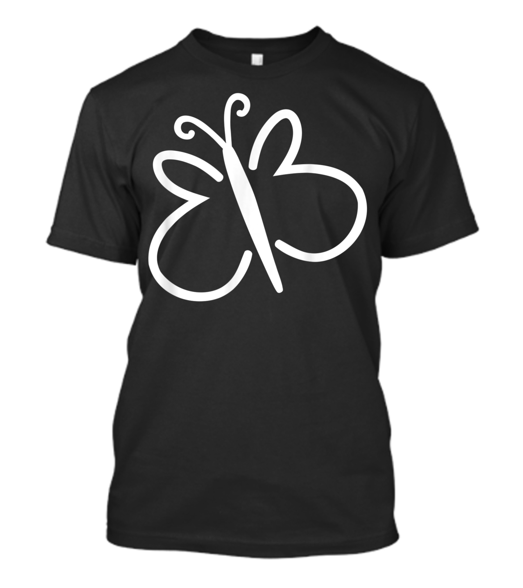 Cute Butterfly Icon Simple Outline T-Shirt