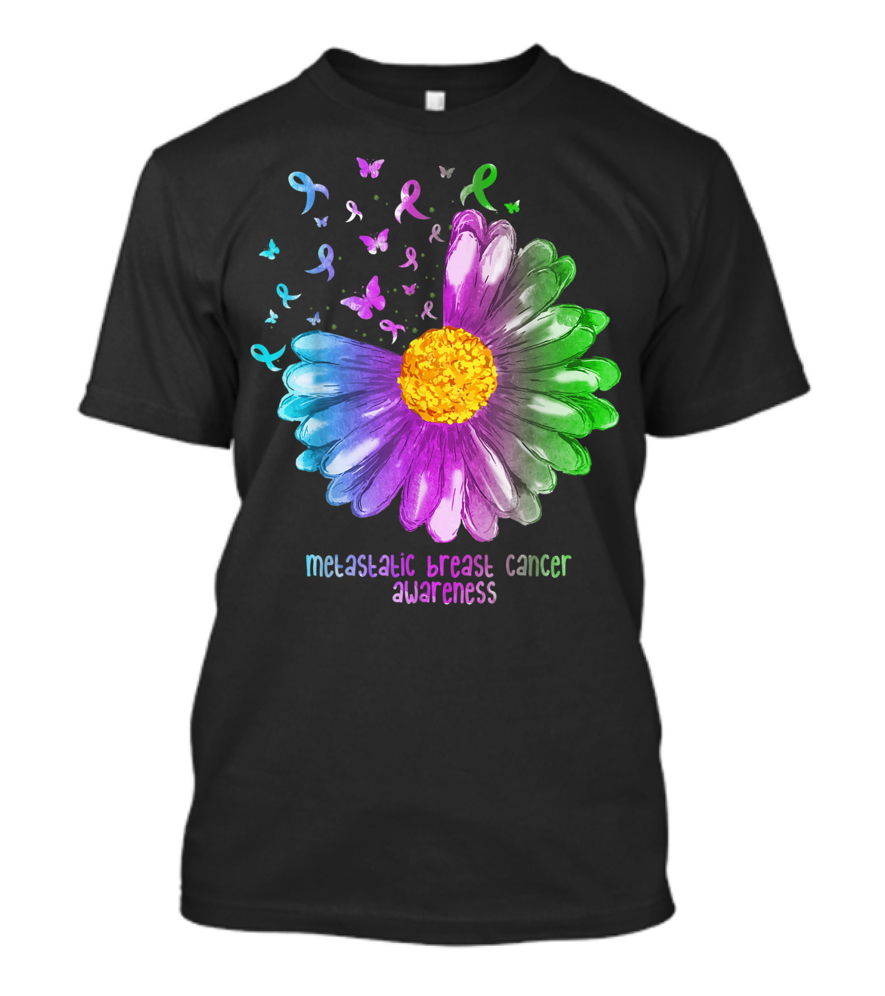 Daisy Butterfly Metastatic Breast Cancer Awareness T-Shirt