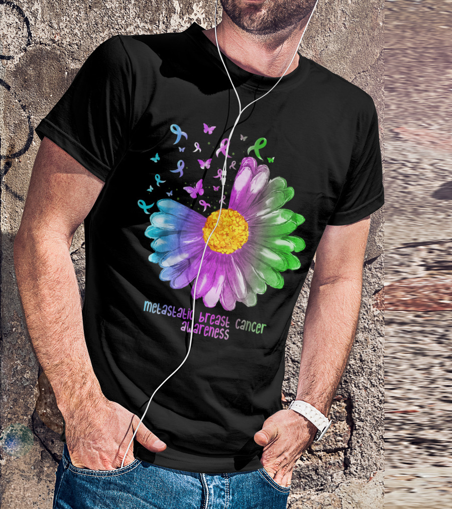 Daisy Butterfly Metastatic Breast Cancer Awareness T-Shirt