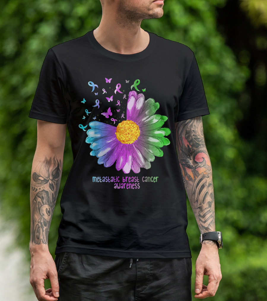 Daisy Butterfly Metastatic Breast Cancer Awareness T-Shirt