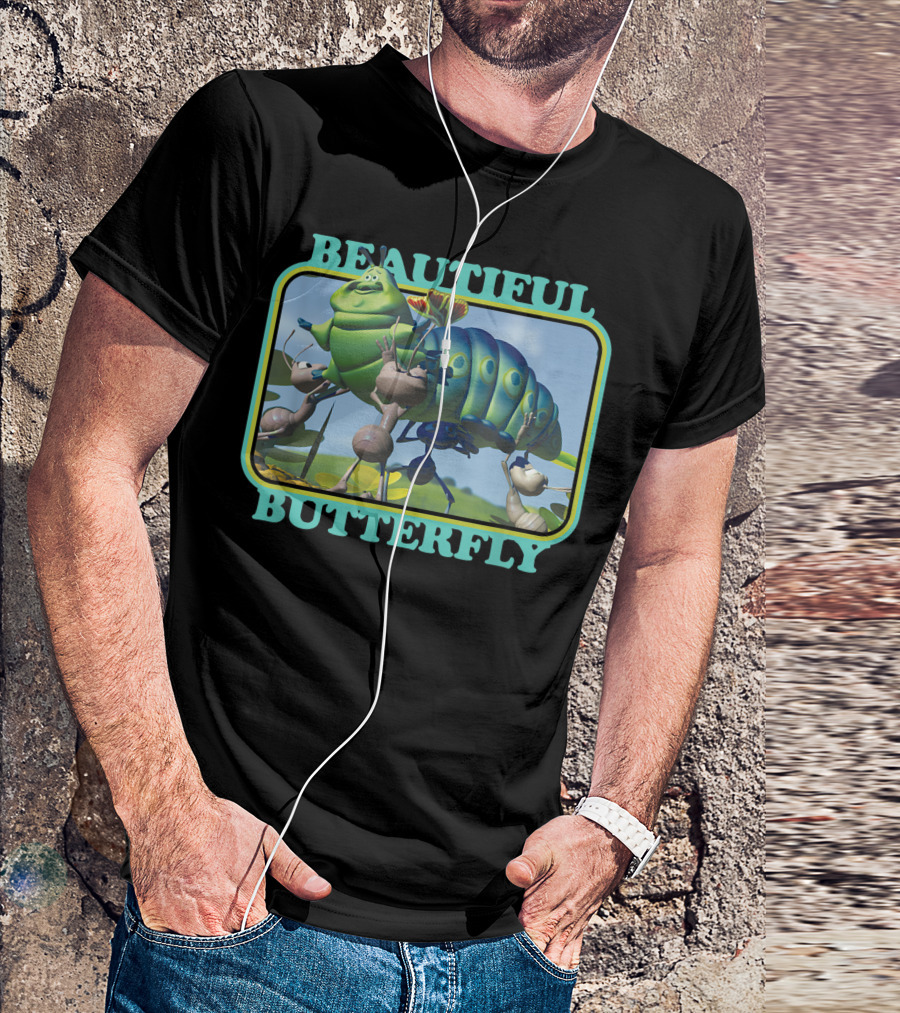 Disney Pixar A Bug's Life Heimlich Beautiful Butterfly Animation Scene T-Shirt