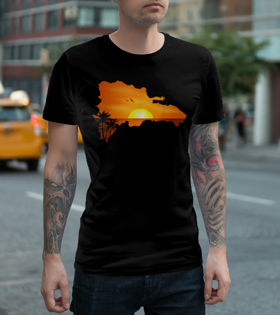Dominican Republic Flag Caribbean Republica Dominicana Sunset T-Shirt