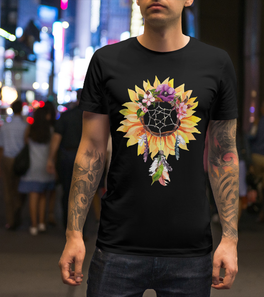 Sunflower Dreamcatcher Flower Lover Dream Catcher T-Shirt
