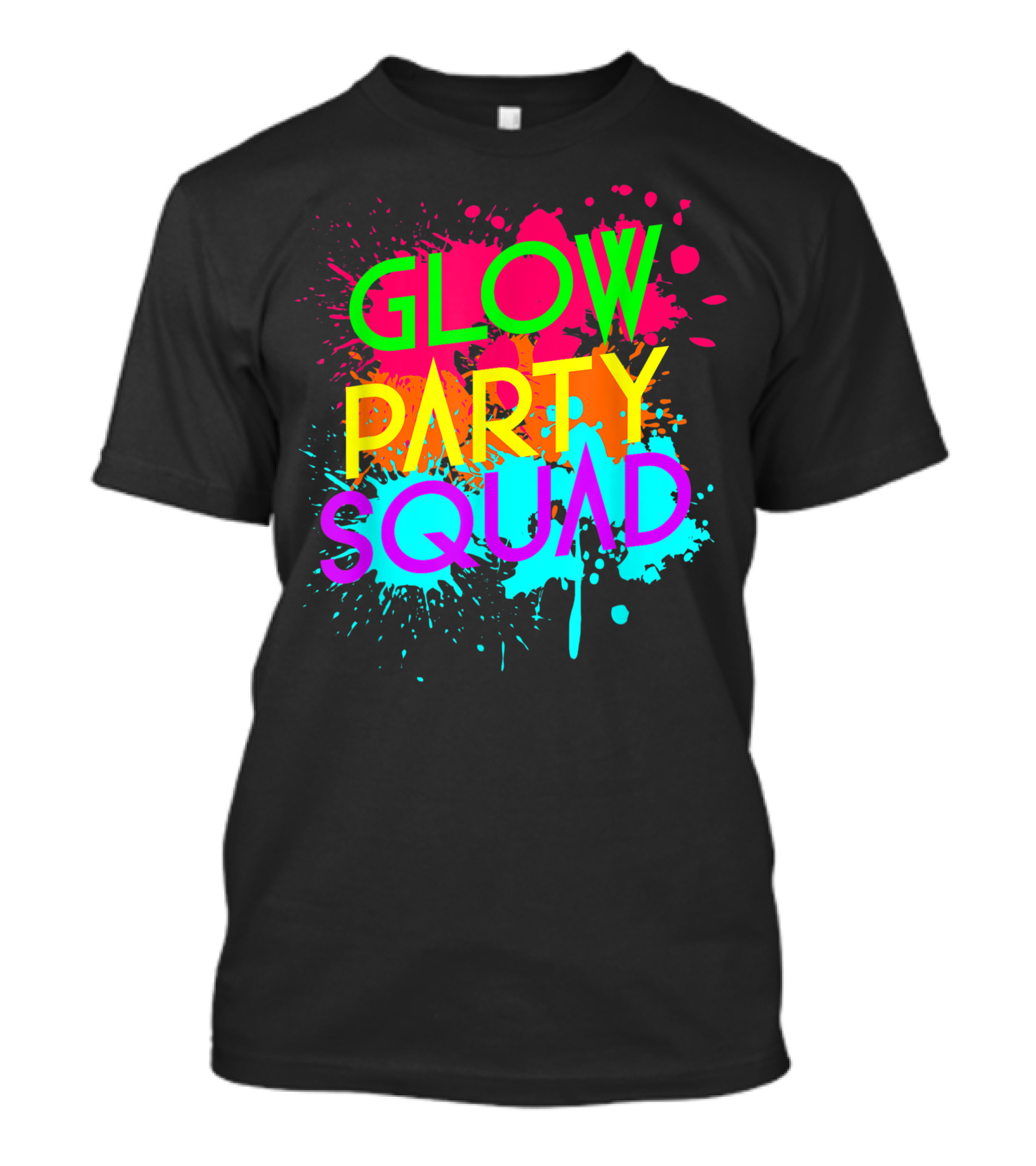 Glow Party Squad Neon Splash Halloween Group T-Shirt