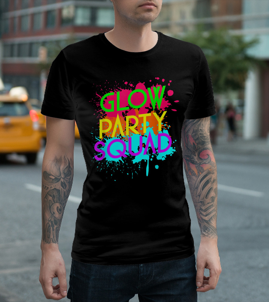 Glow Party Squad Neon Splash Halloween Group T-Shirt