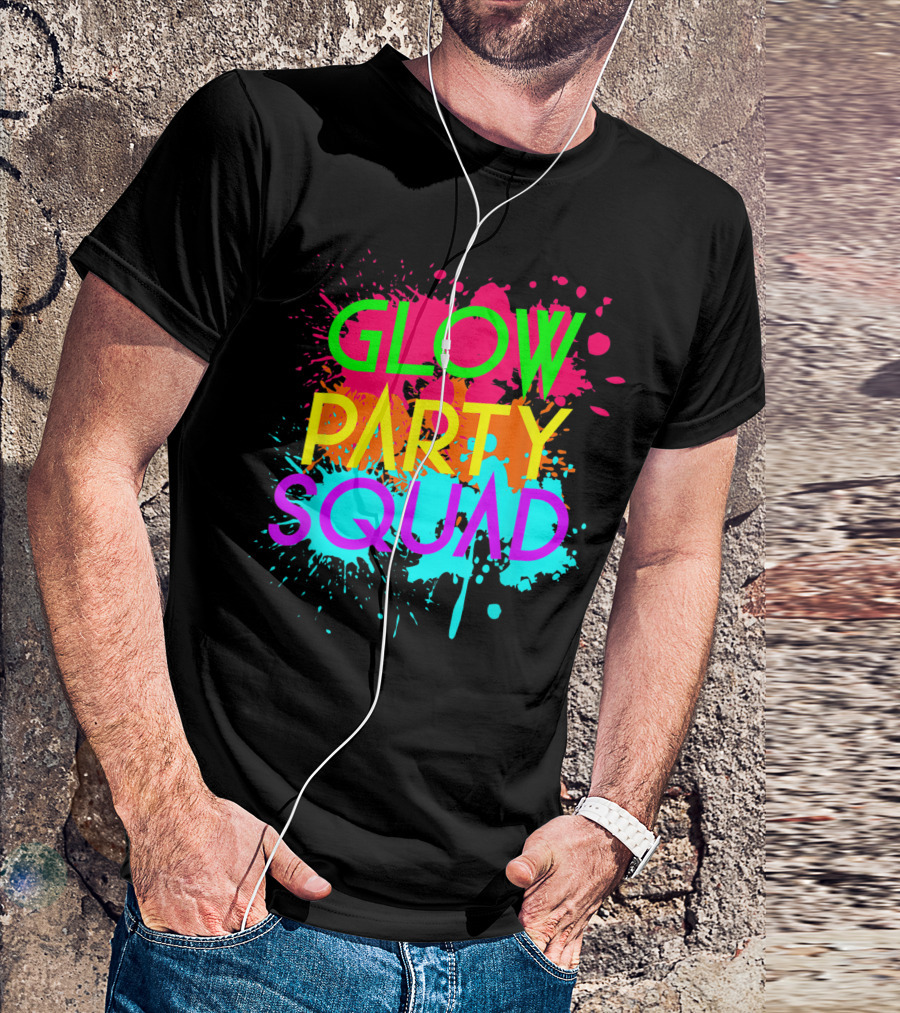 Glow Party Squad Neon Splash Halloween Group T-Shirt