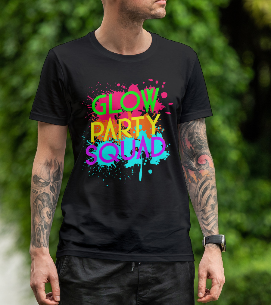 Glow Party Squad Neon Splash Halloween Group T-Shirt