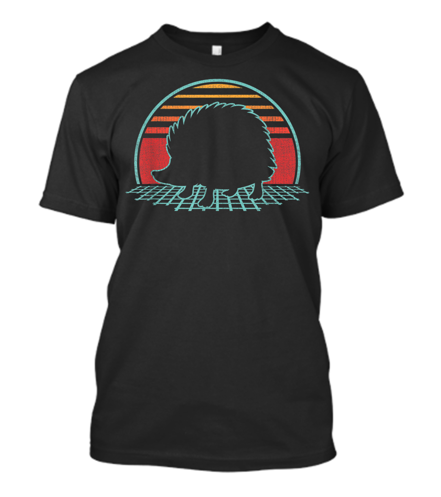 Hedgehog Vintage 80S Style Animal Lover Retro Sunset T-Shirt