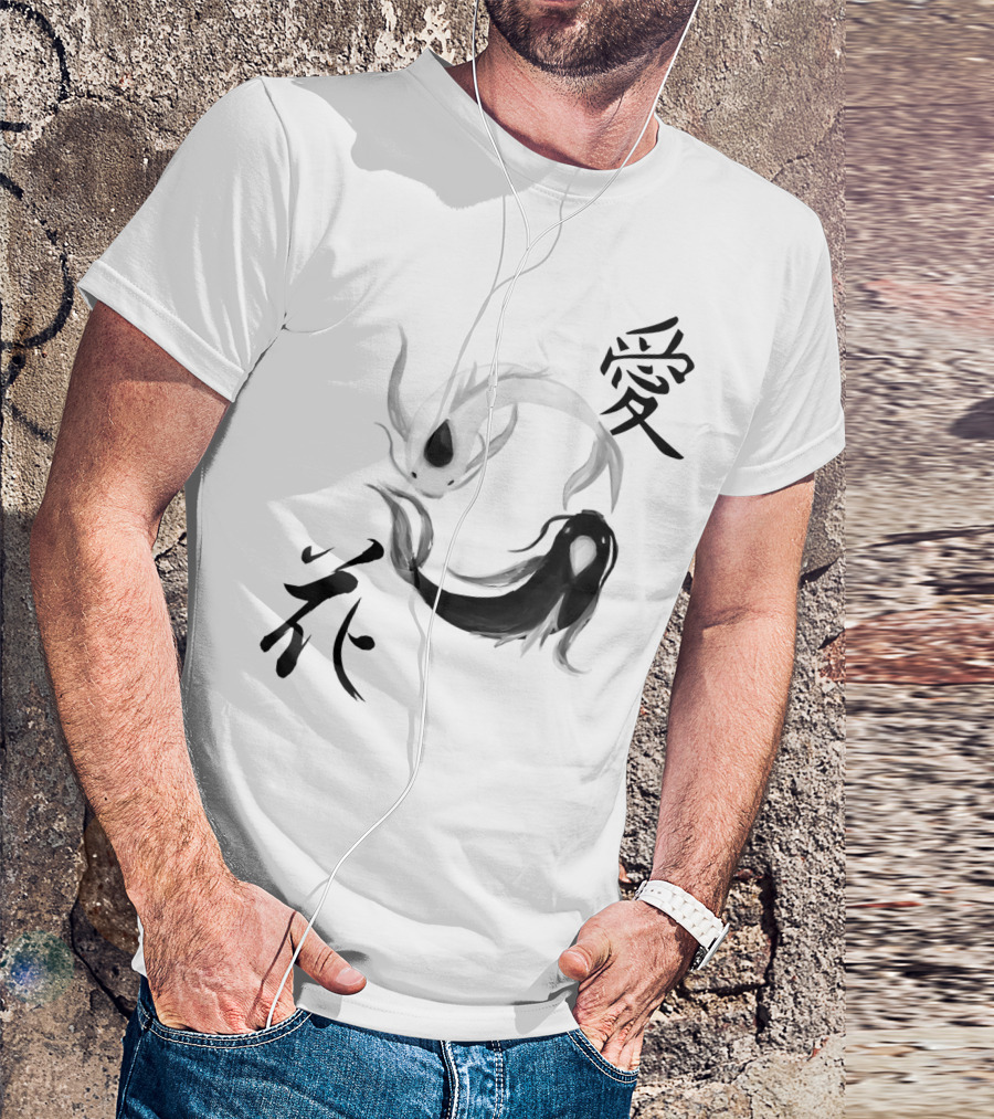 Koi Fish Carp Nishikigoi Japanese Japan Culture Love Yin Yang Symbols T-Shirt