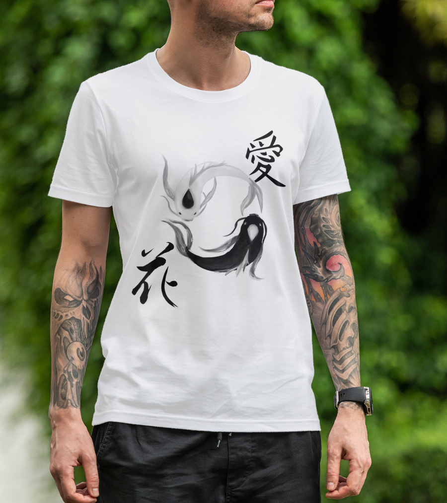 Koi Fish Carp Nishikigoi Japanese Japan Culture Love Yin Yang Symbols T-Shirt