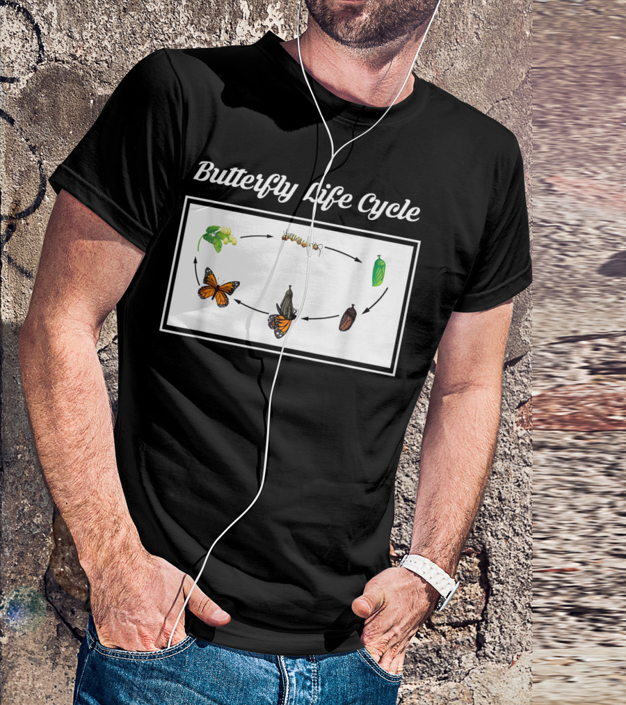 Butterfly Life Cycle Monarch Metamorphosis Caterpillar T-Shirt