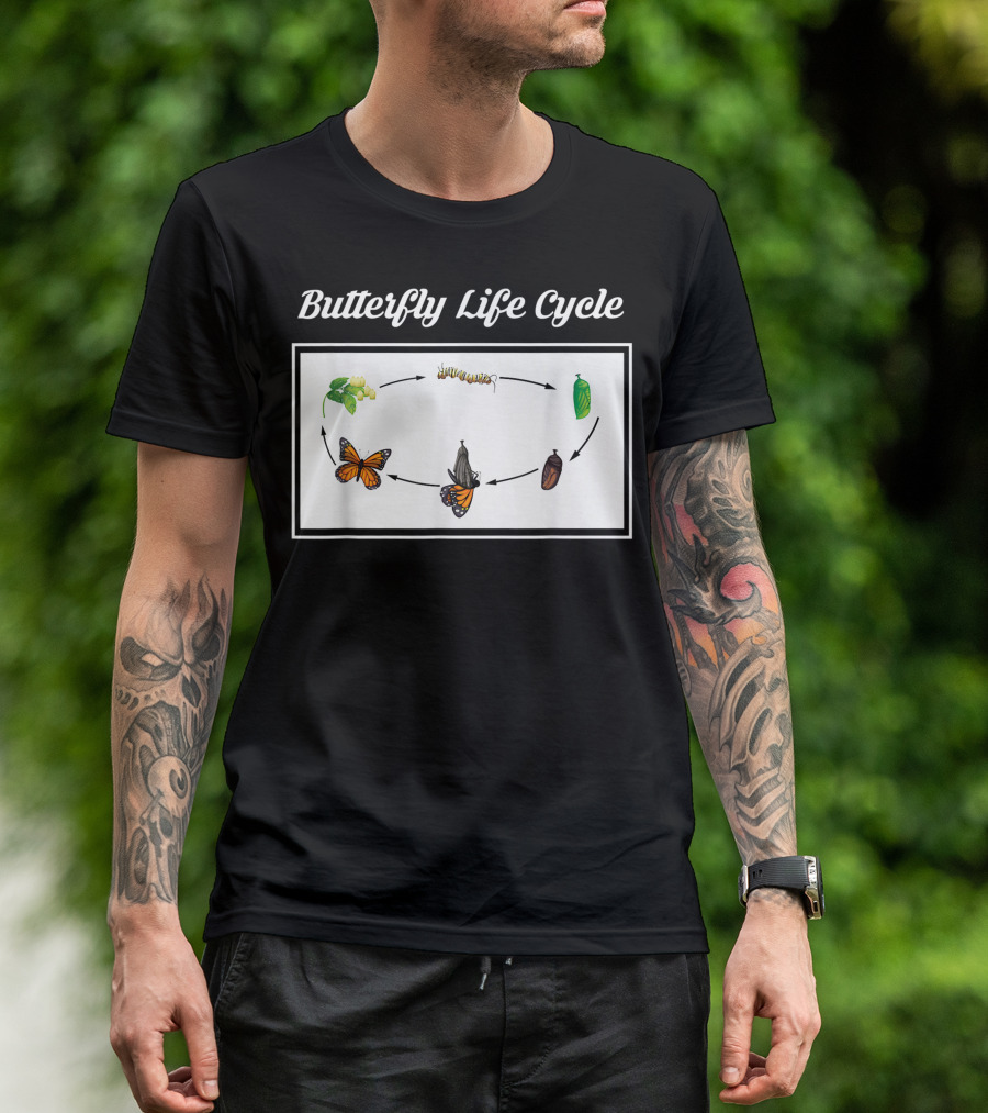Butterfly Life Cycle Monarch Metamorphosis Caterpillar T-Shirt