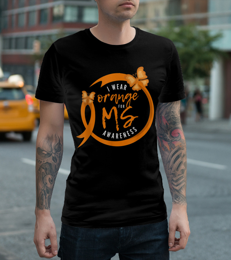 I Wear Orange for MS Awareness Butterfly T-Shirt