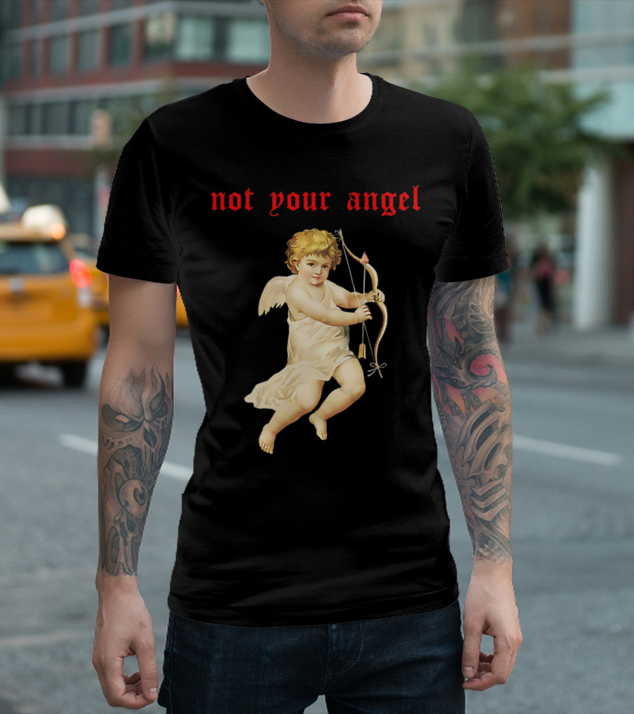 Not Your Angel Aesthetic Soft Grunge Clothing Cupid Design Women Men Girl T-Shirt