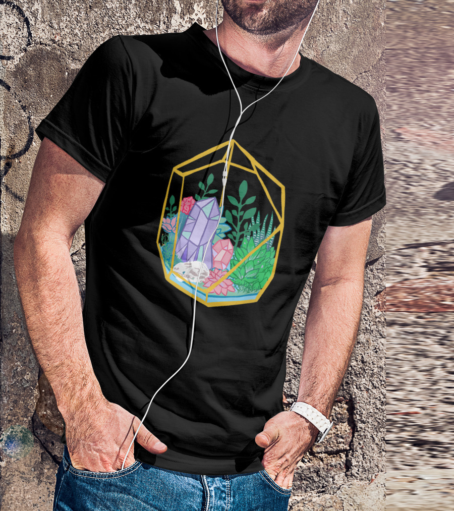 Pastel Goth Crystals Garden Witch Terrarium With Succulents T-Shirt