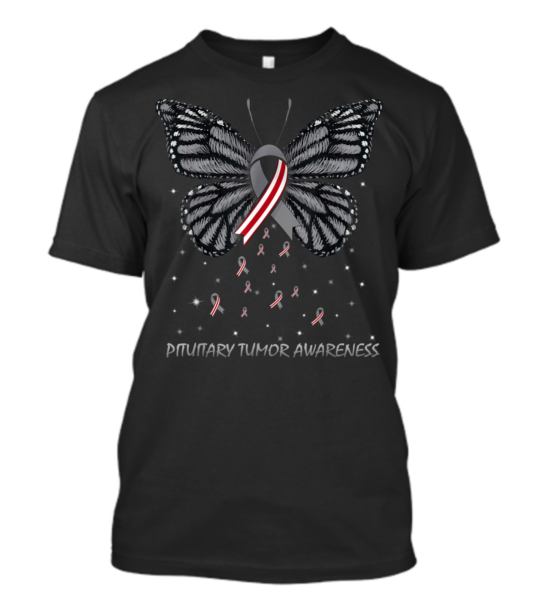 Pituitary Tumor Awareness Butterfly Ribbon Symbols T-Shirt