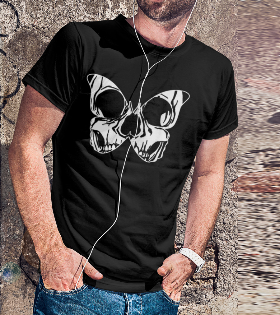 Skull Butterfly Aesthetic Goth Gothic Soft Grunge Clothing T-Shirt
