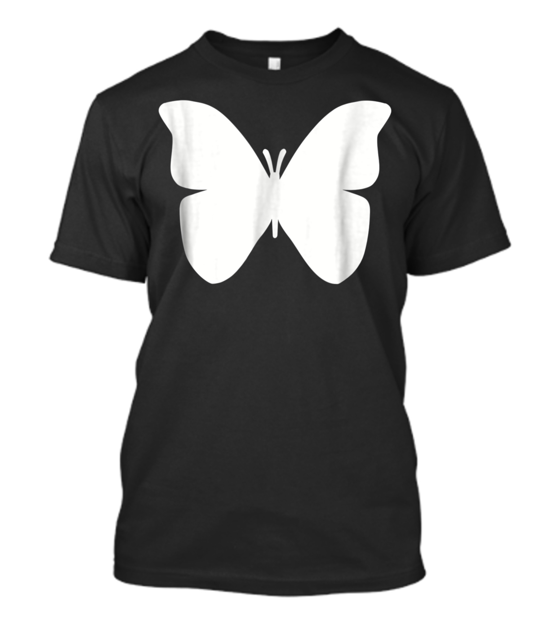 White Butterfly Silhouette Monarch T-Shirt