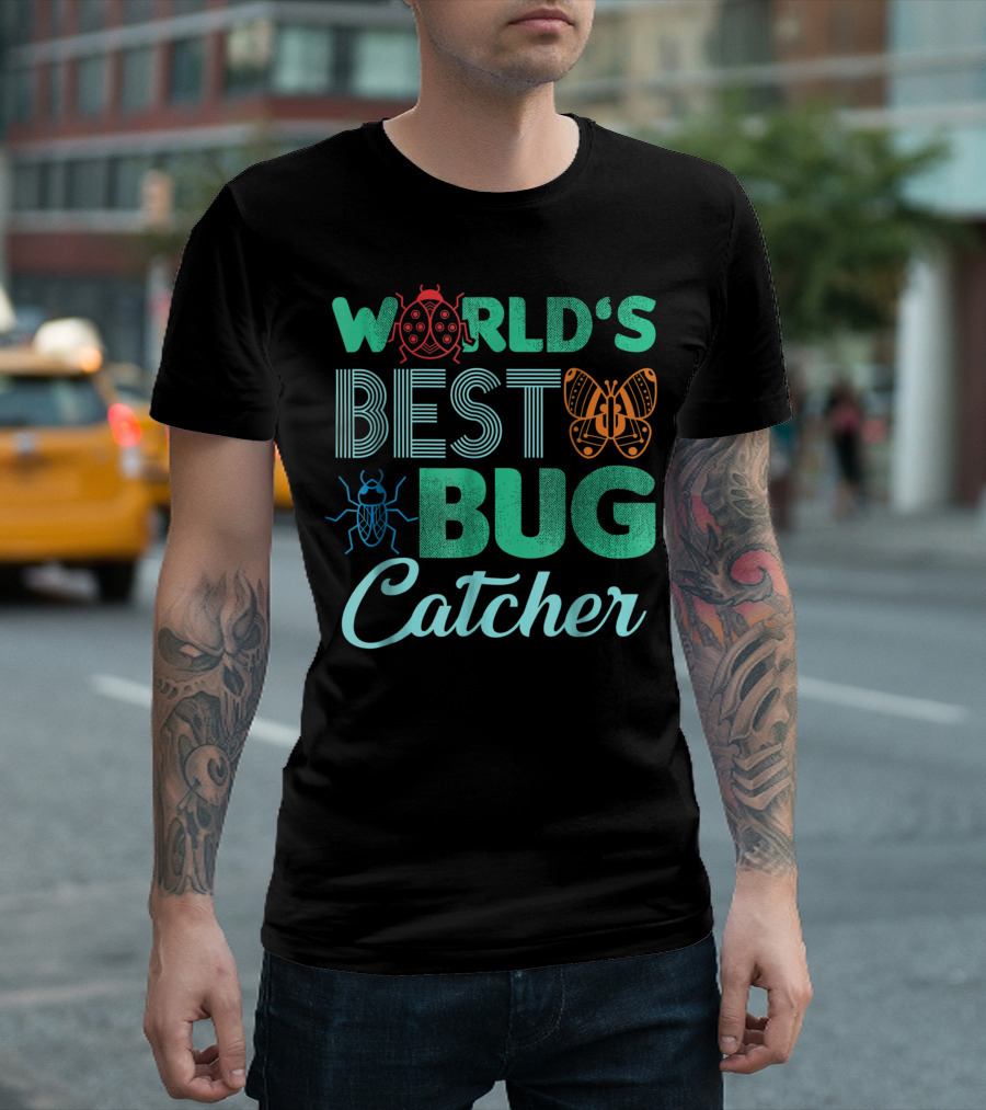 World's Best Bug Catcher Butterfly Ladybug Beetle Hunter T-Shirt