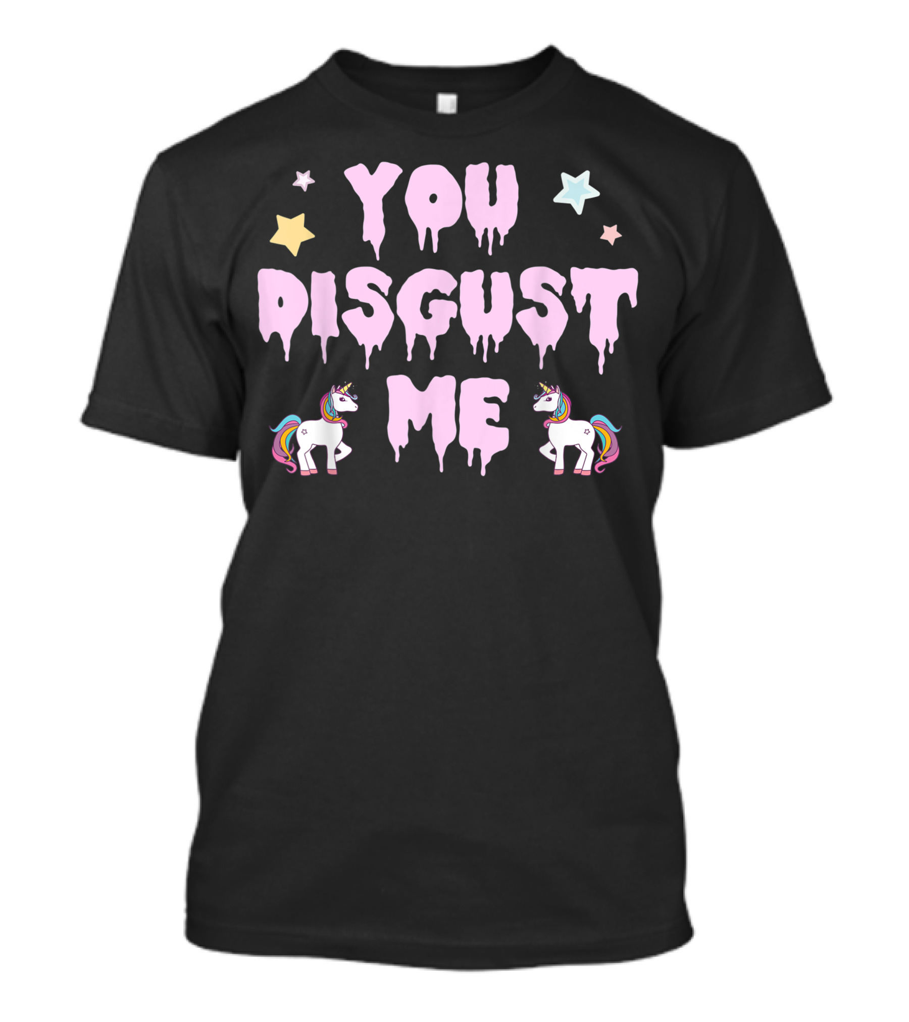 You Disgust Me Pastel Goth Unicorn Kawaii Stars T-Shirt