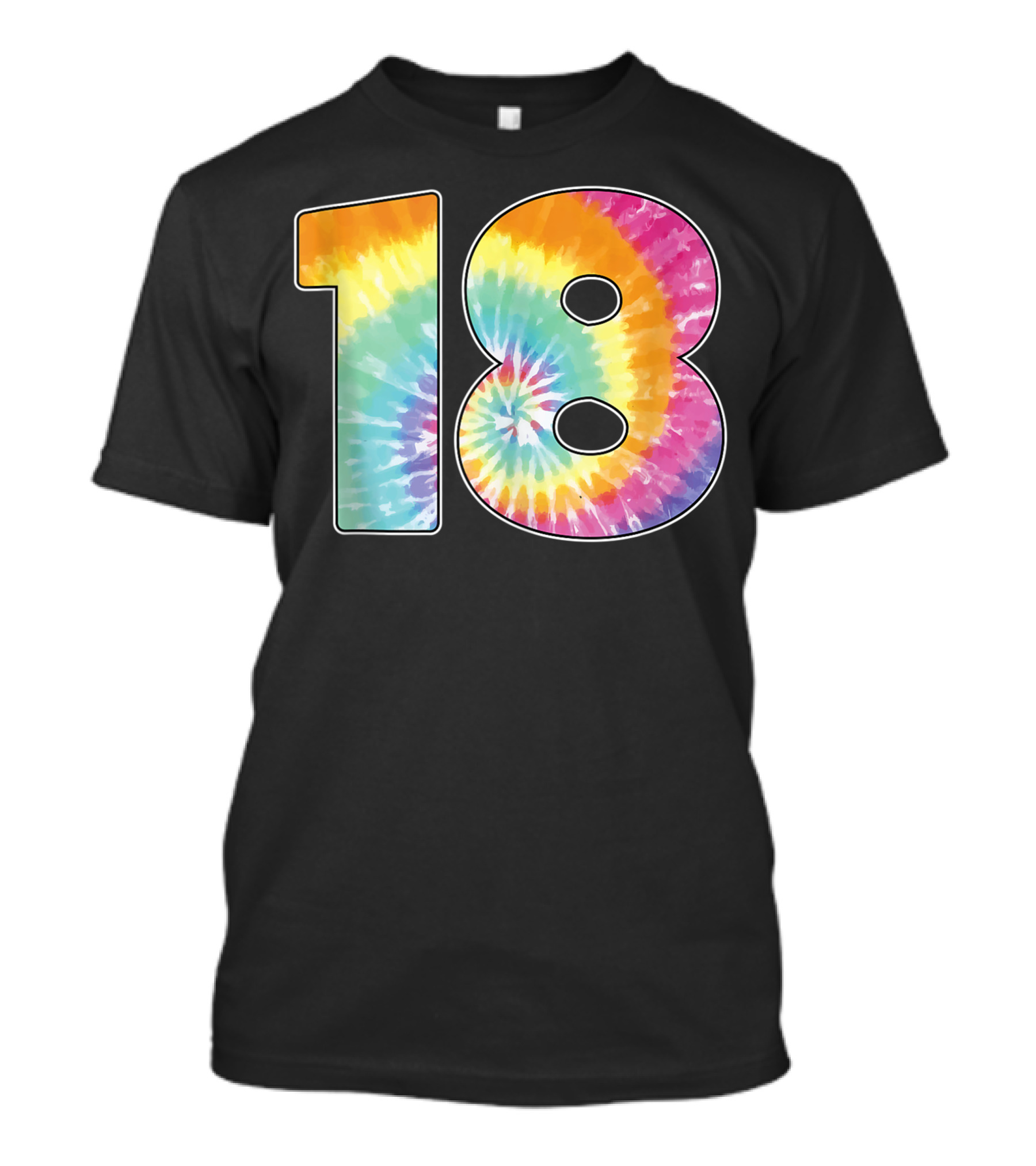 18 Tie Dye Birthday Or Team Number T-Shirt