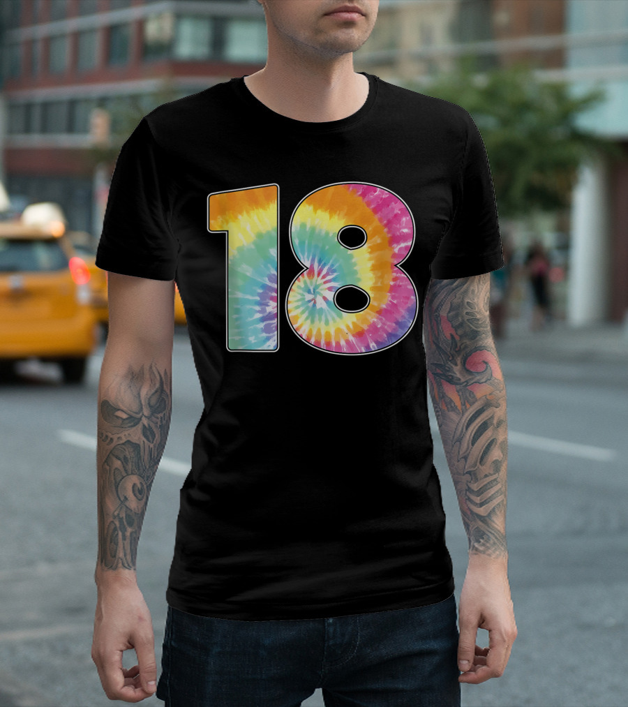 18 Tie Dye Birthday Or Team Number T-Shirt