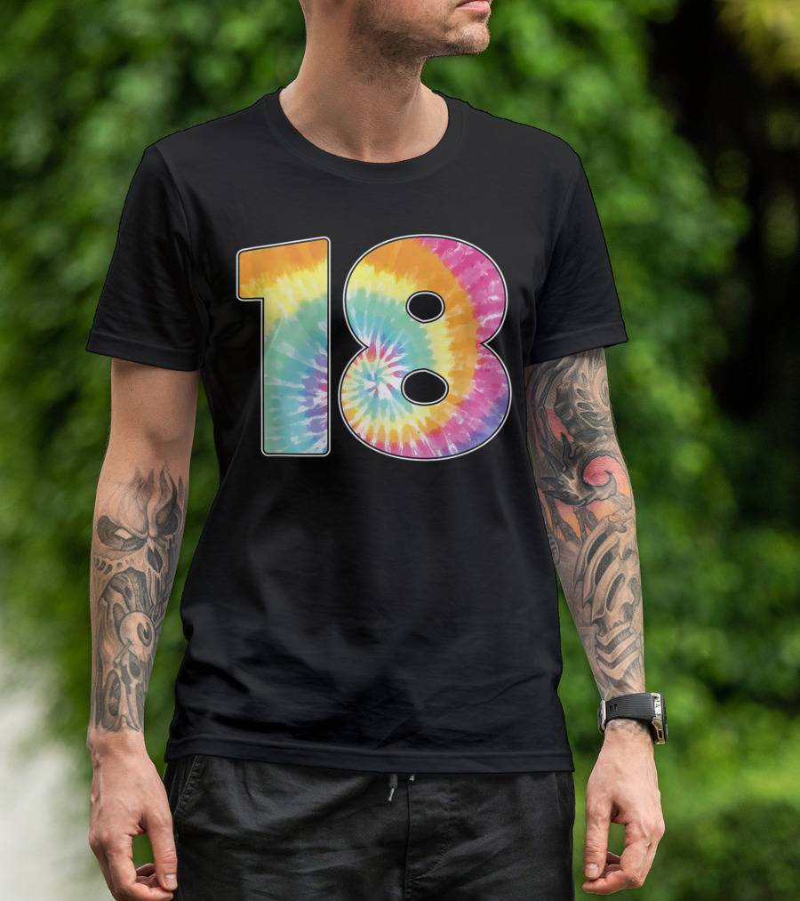 18 Tie Dye Birthday Or Team Number T-Shirt