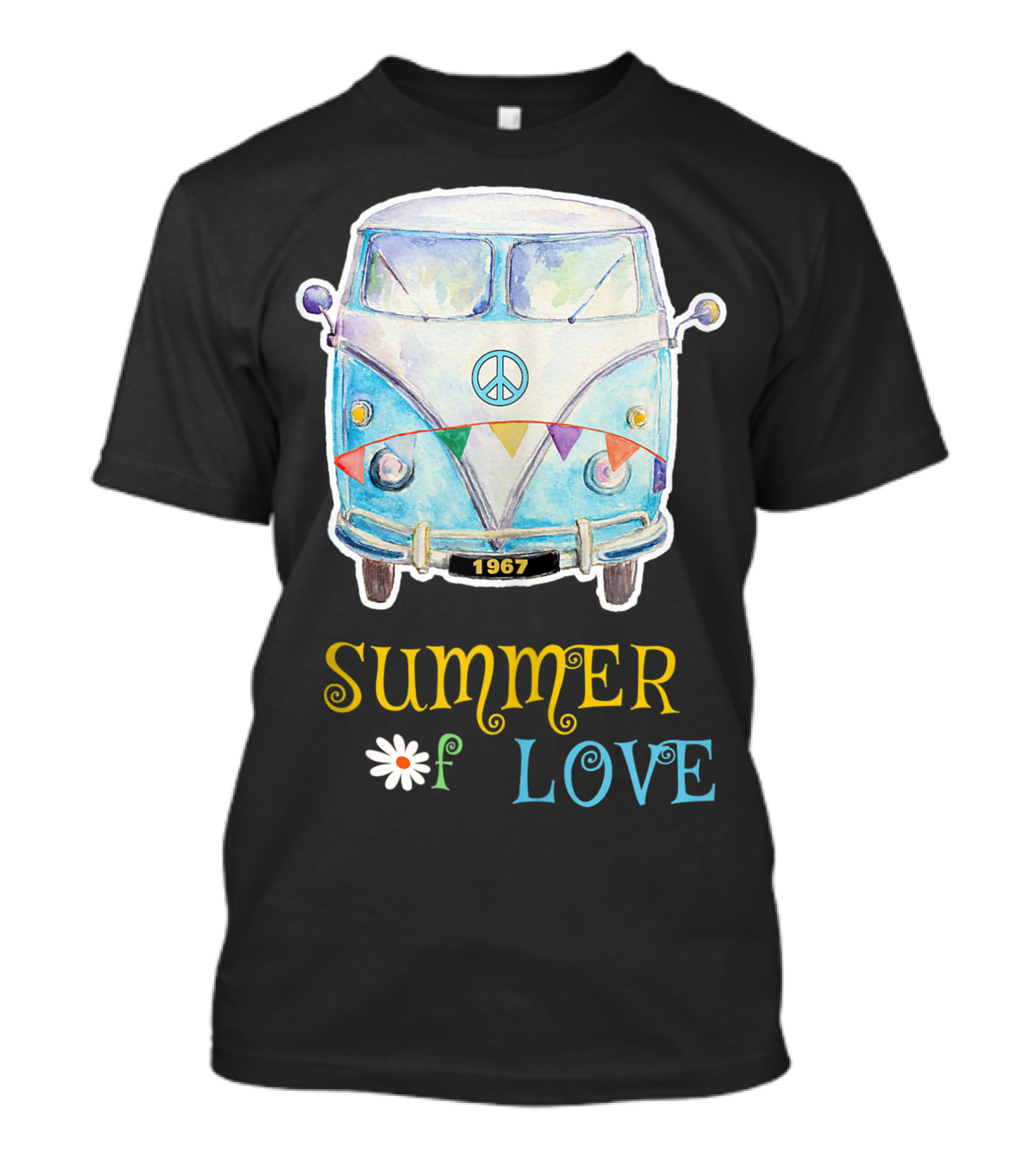 1967 Summer Of Love Hippie Peace Camper Van T-Shirt