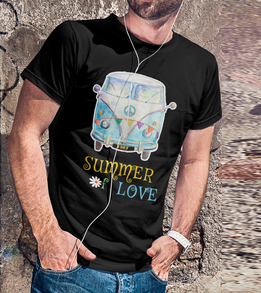 1967 Summer Of Love Hippie Peace Camper Van T-Shirt