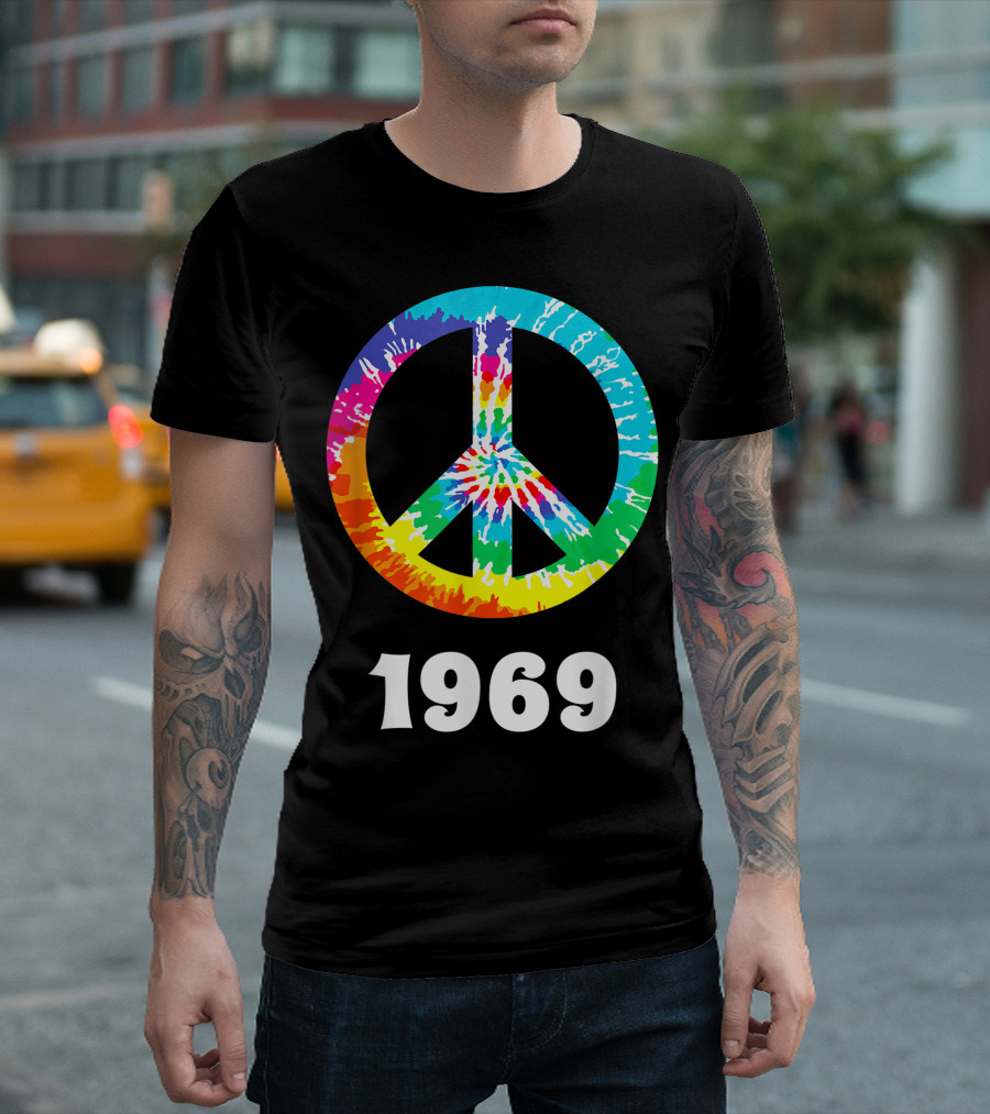 1969 Year Class Reunion Hippie Peace Sign Anniversary T-Shirt