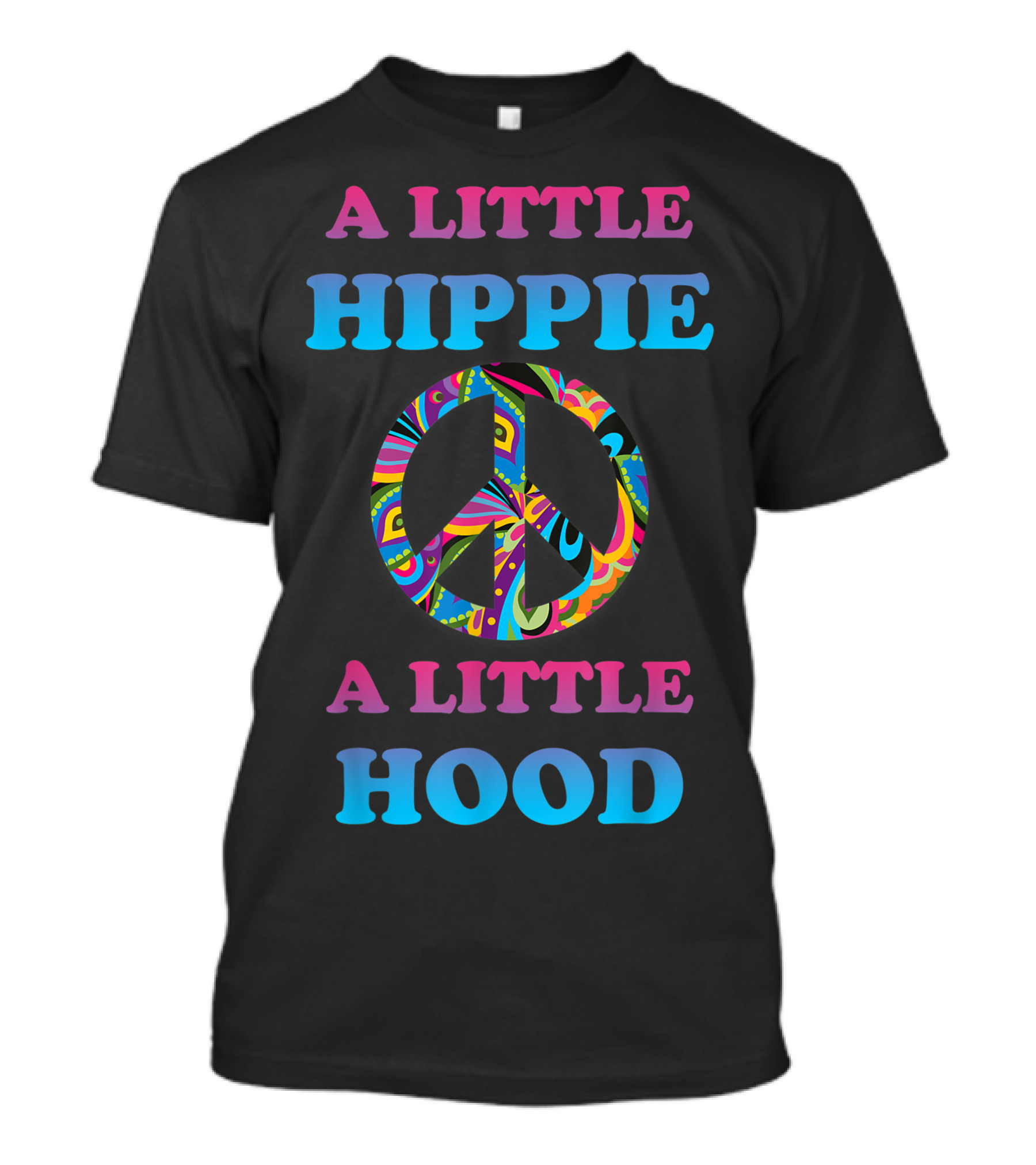 A Little Hippie A Little Hood Vintage Style Colorful Peace T-Shirt