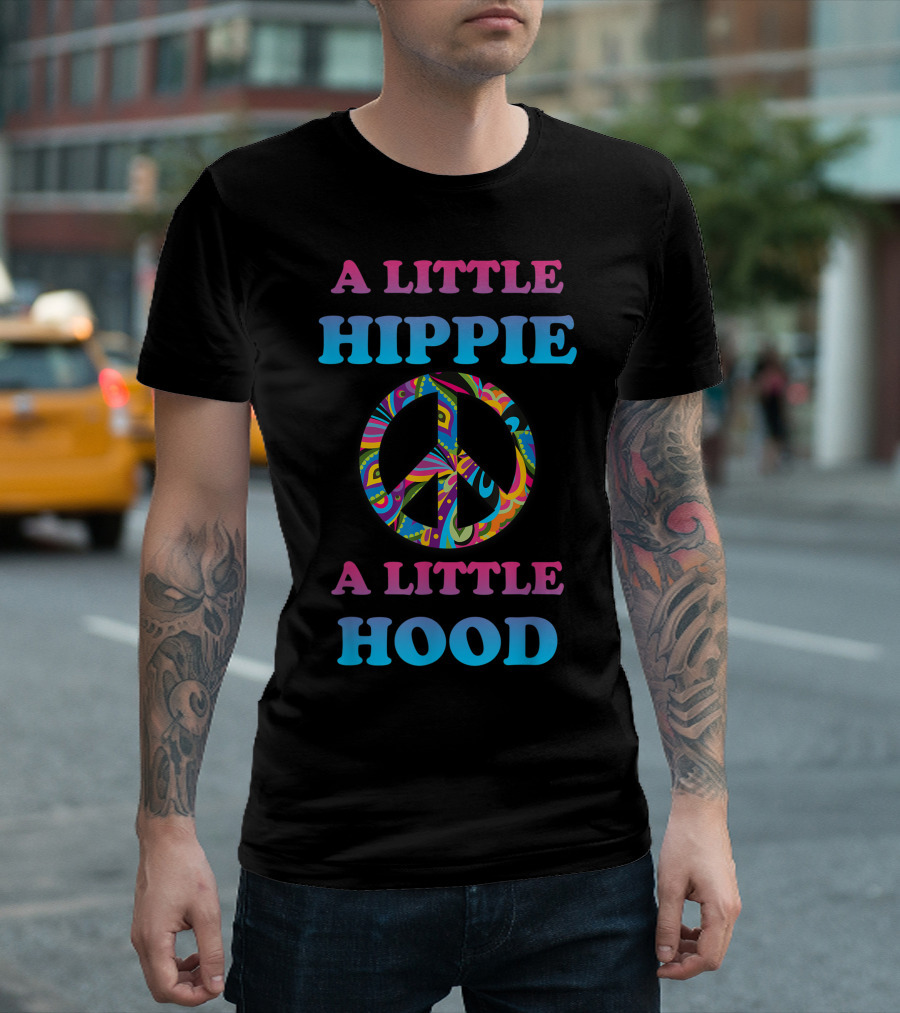 A Little Hippie A Little Hood Vintage Style Colorful Peace T-Shirt