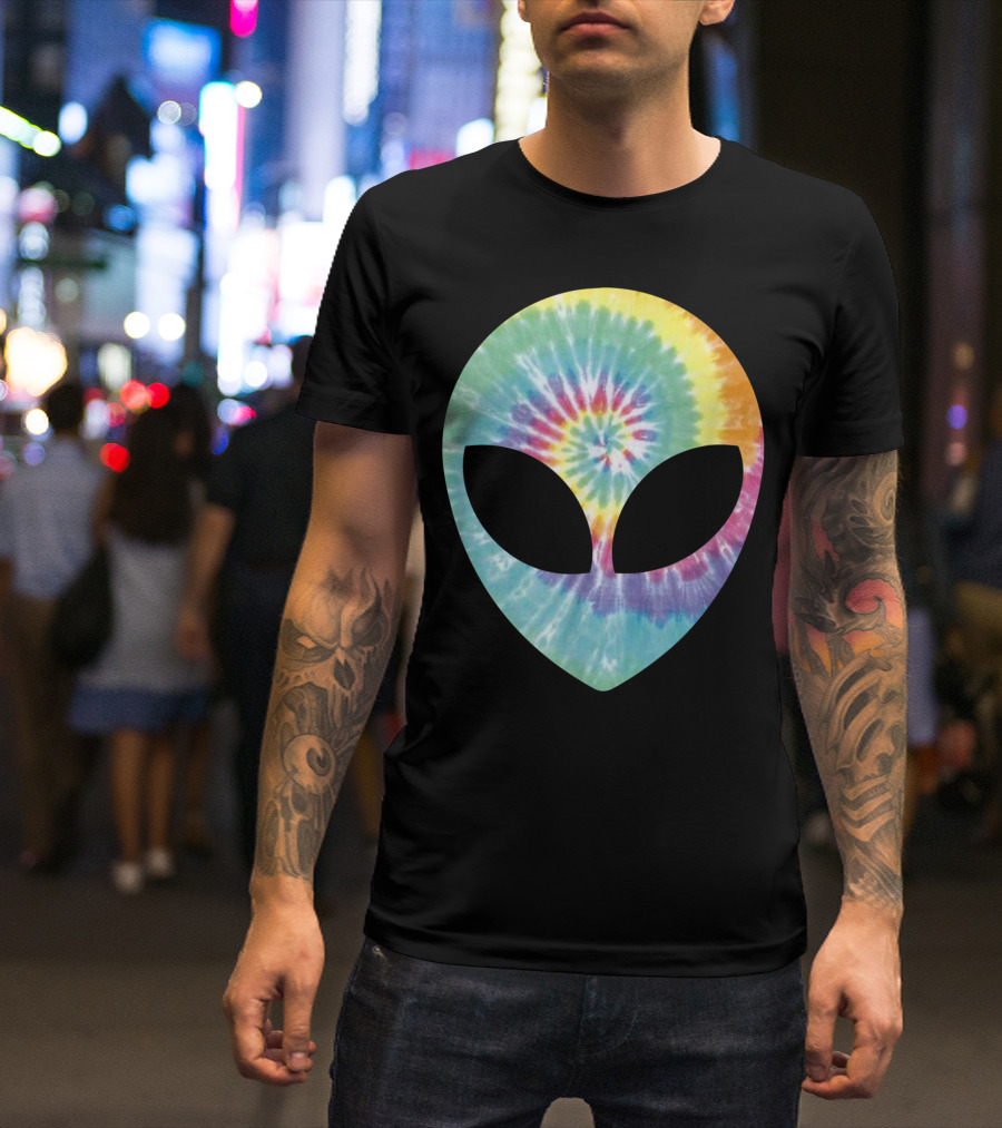 Alien Head Tie Dye Hippie Ufo T-Shirt