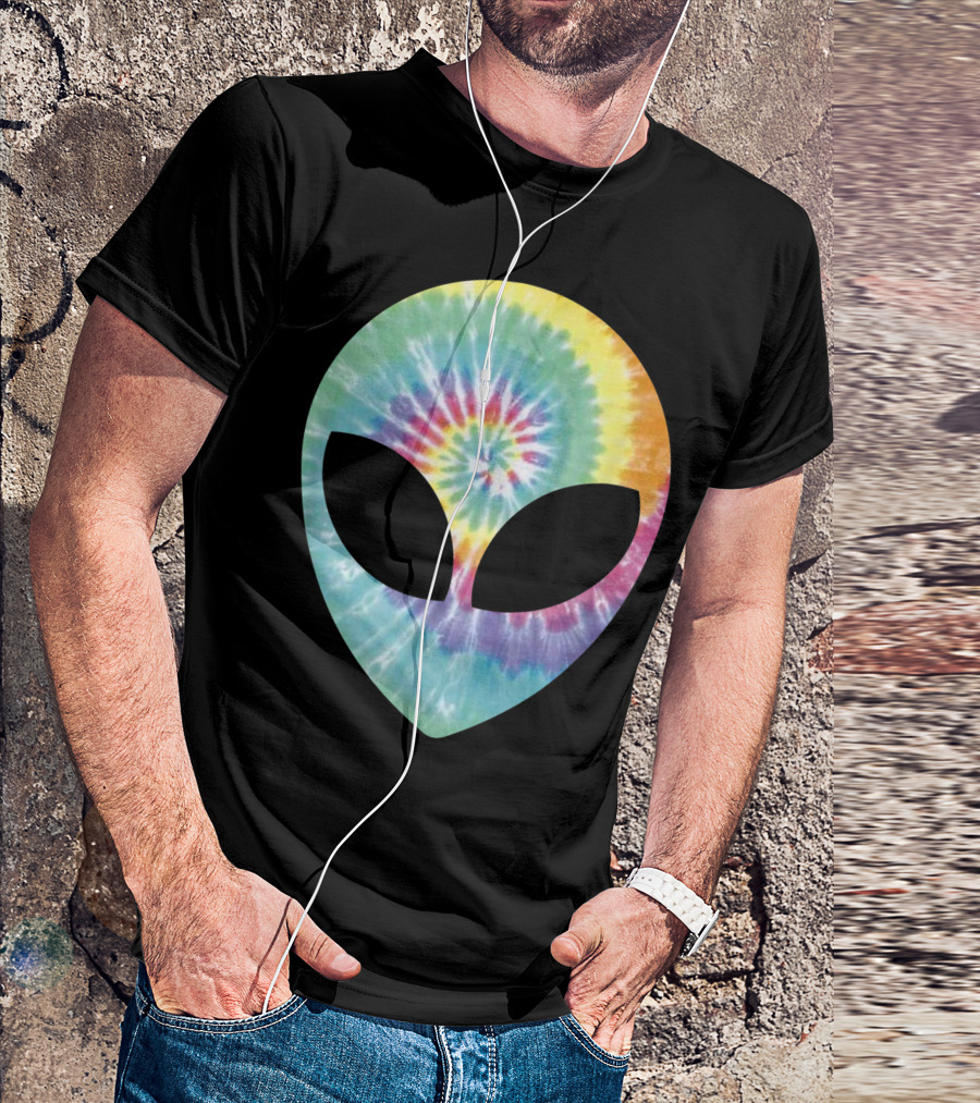 Alien Head Tie Dye Hippie Ufo T-Shirt
