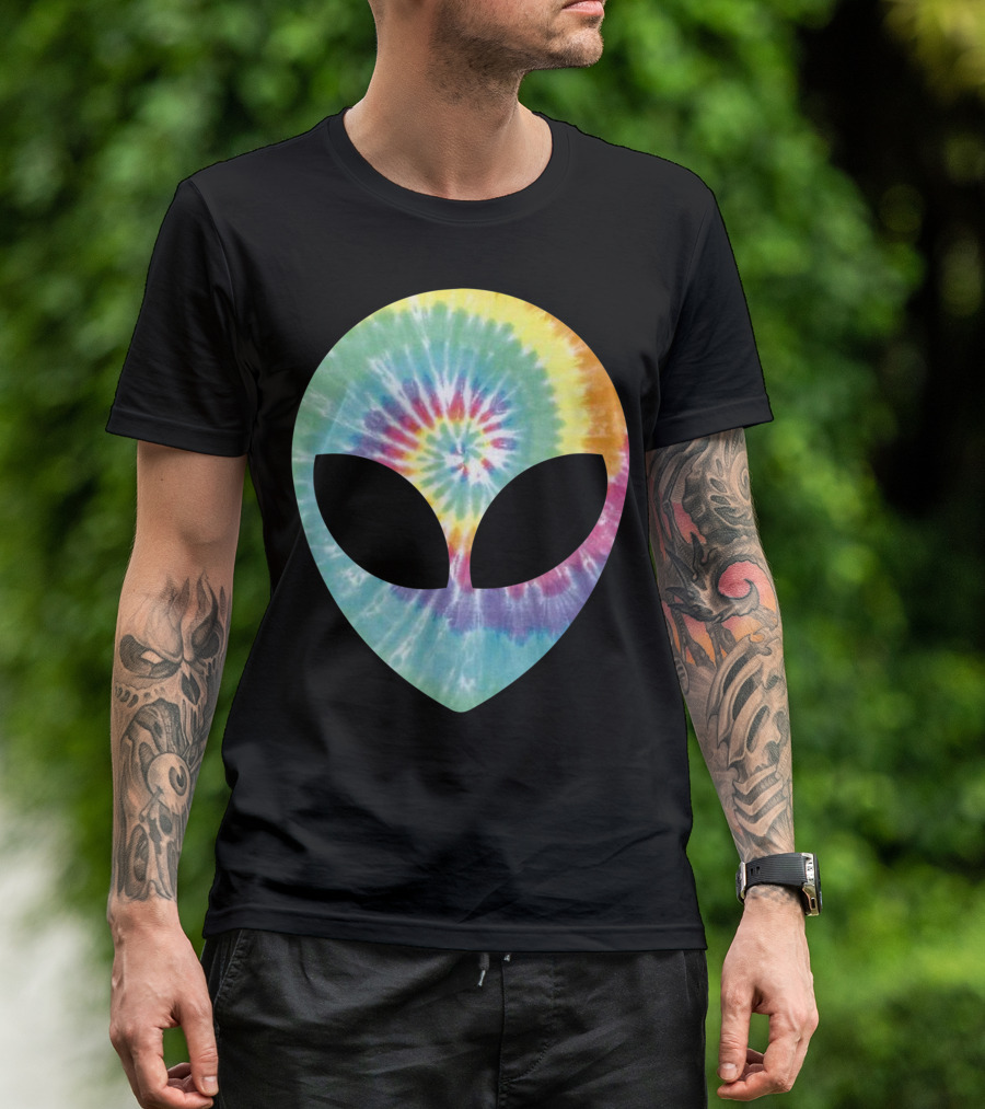 Alien Head Tie Dye Hippie Ufo T-Shirt