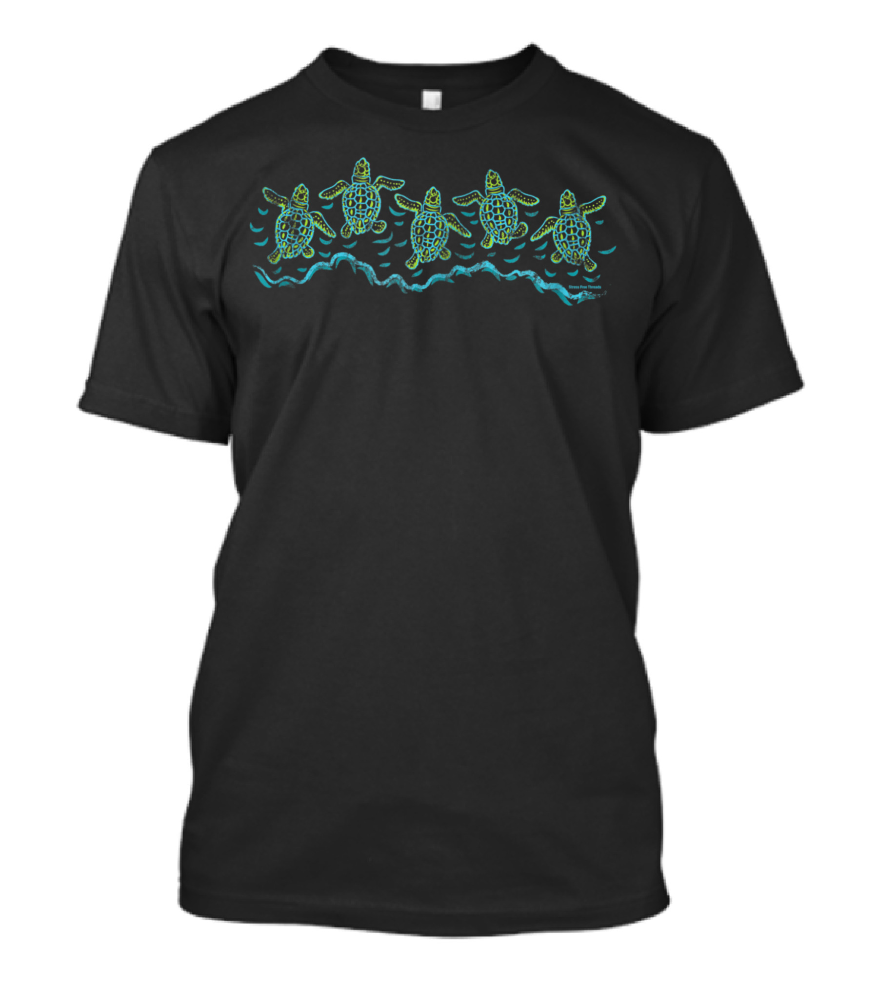 Baby Sea Turtles Ocean Waves Vintage Beach 7C T-Shirt