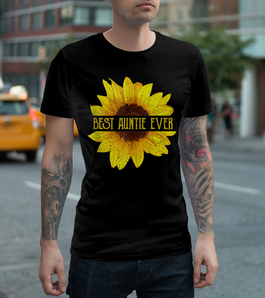 Best Auntie Ever Sunflower Fun Aunt Womens T-Shirt