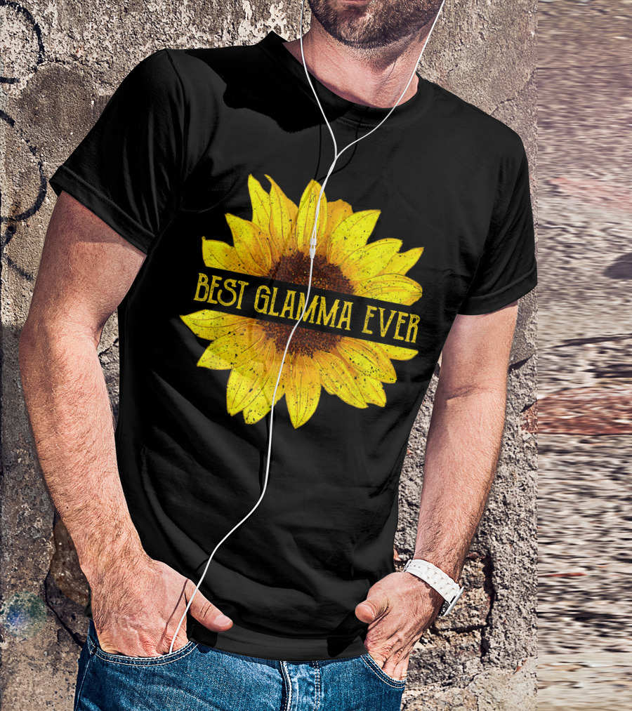Best Glamma Ever Sunflower Fun Grandma Womens T-Shirt