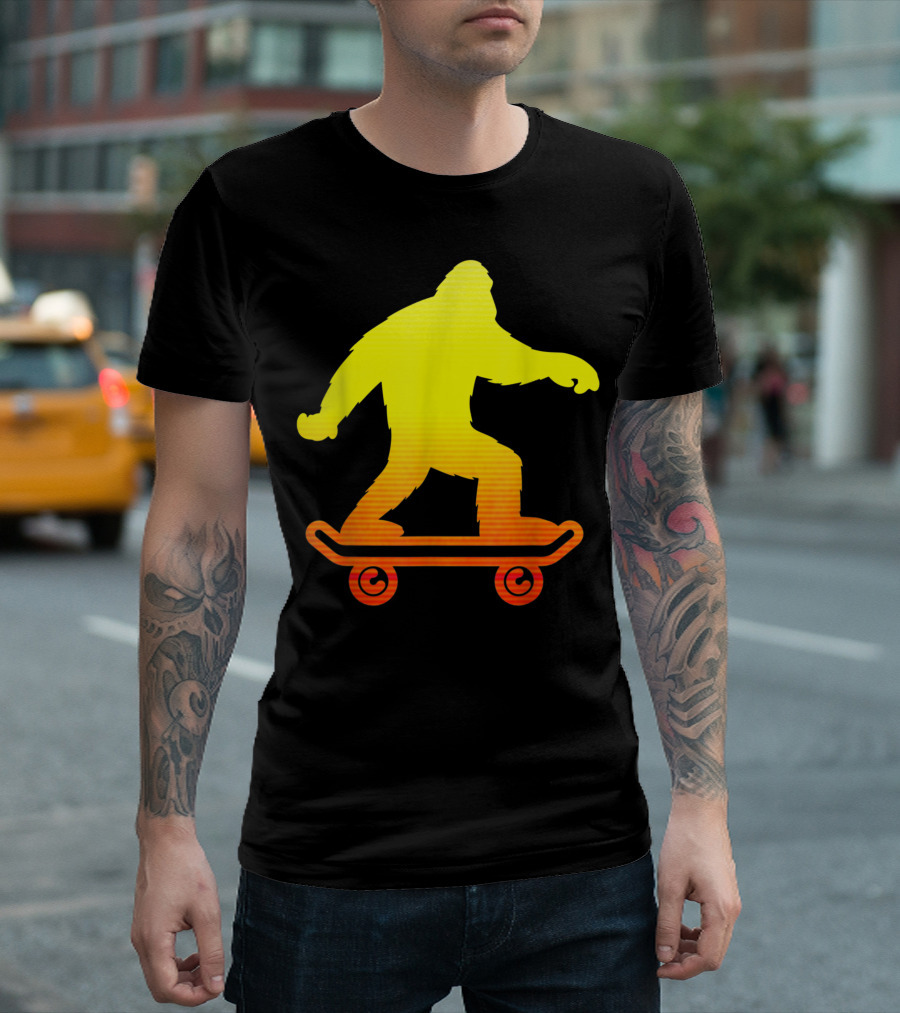 Bigfoot Tie Dye Hippie Sasquatch Skateboarding T-Shirt