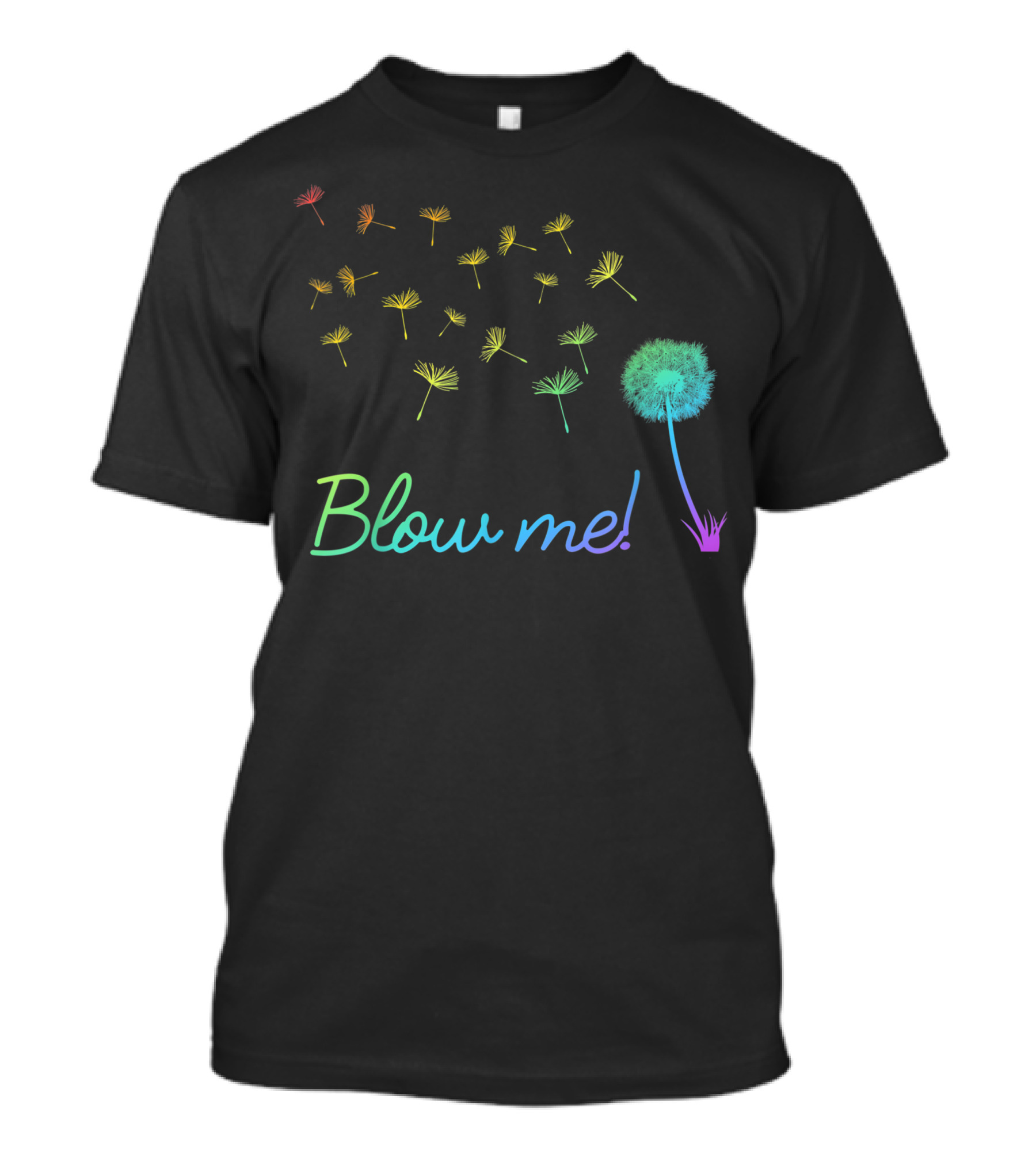 Blow Me Colorful Dandelion Puff Ball With Flying Seeds T-Shirt